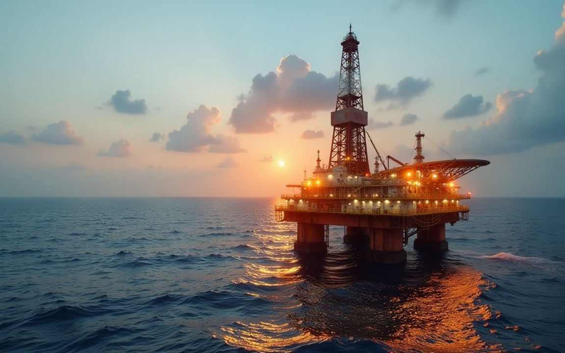 Crude oil facility at sea