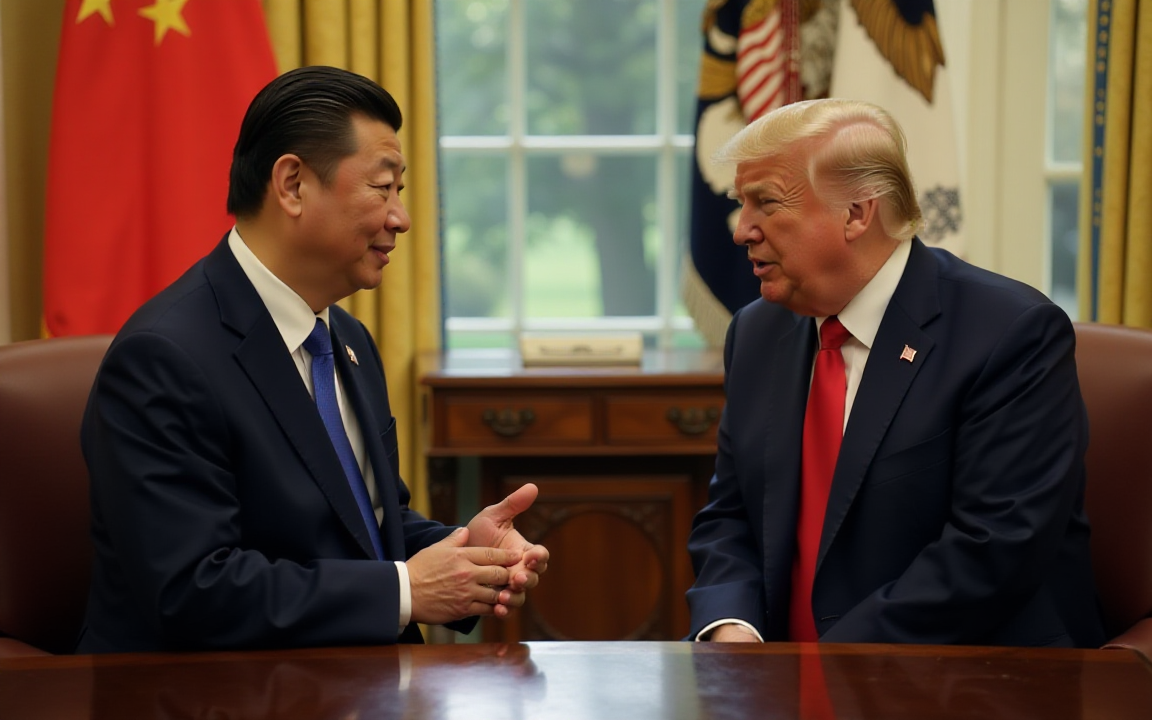 AI image of Xi and Trump in the Oval office