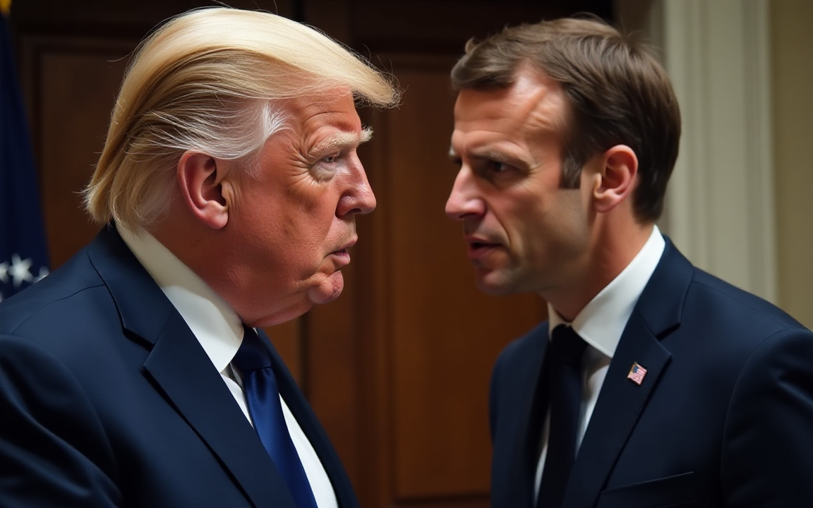 AI generated image of Trump and Macron
