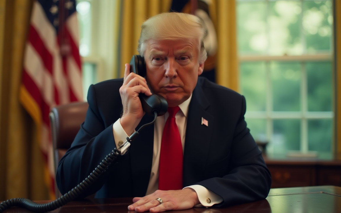 AI generated image of Trump speaking on phone