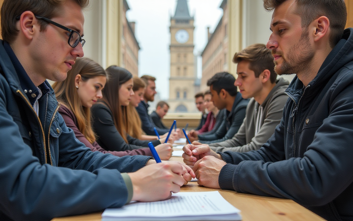 AI generated image of people sitting with Big Ben in background